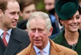 From left, William, Charles and Catherine in 2015. The latter two, now King and Princess of Wales, are named as the two allegedly racist royals in the Dutch edition of a new book.