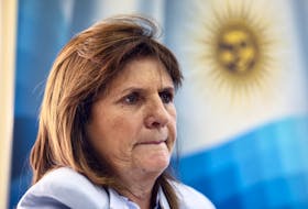 Conservative Patricia Bullrich, who finished third in the first round of Argentina's presidential election, attends a press conference, in Buenos Aires, Argentina October 25, 2023.