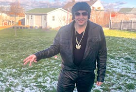 Autistic Elvis Presley tribute artist Jackie Hardy strikes a pose. Chris Connors/Cape Breton Post