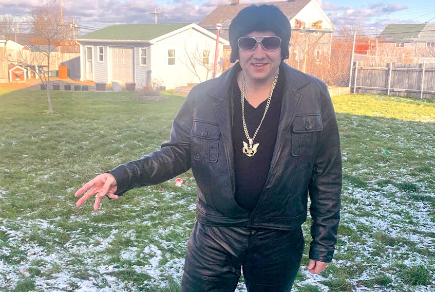 Autistic Elvis Presley tribute artist Jackie Hardy strikes a pose. Chris Connors/Cape Breton Post