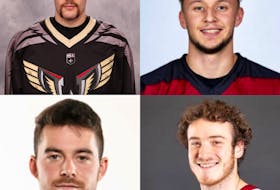 Nova Scotians in the National Lacrosse League: (clockwise from top left) Alex Pace of the Philadelphia Wings, Brett Draper of the Colorado Mammoth, Liam McGrath of the Georgia Swarm and Jordan McKenna of the Toronto Rock. - File Photos