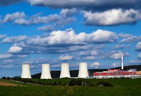 A view shows cooling towers for new third unit at the Mochovce Nuclear Power Plant, in Mochovce, Slovakia, September 12, 2022.
