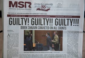 The Minnesota Spokesman-Recorder is pictured the day after Derek Chauvin was found guilty in Minneapolis, Minnesota, U.S., April 21, 2021.