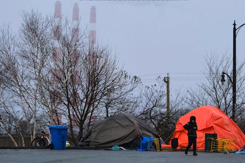 FOR RANKIN STORY:
A resident of a non-designated tent site for those experiencing homelessness, passed away according to reports from severfal sources, including people who reside the camp...the camp, near the MacDonald Bridge and located behind the former Double Tree hotel parking lot in Dartmouth Friday DEcember 1, 2023.

TIM KROCHAK PHOTO