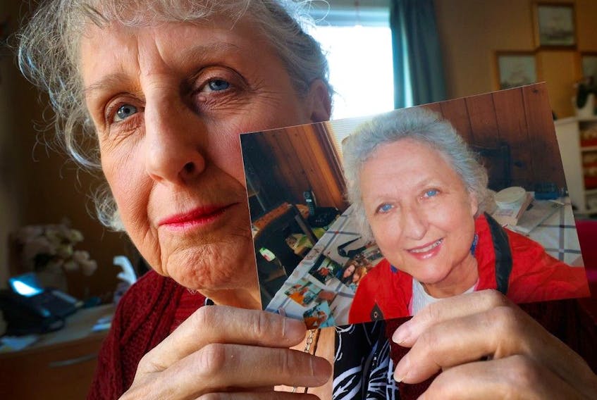 OTTAWA - Nov 20, 2023 -- Karen Holden recently discovered that the cremated remains of her sister, Linda, were missing. Eventually, she found out they had been sitting on a funeral home shelf for five years because the home mistakenly believed she had not prepaid for interment. Karen holds a photo of her sister Linda.  