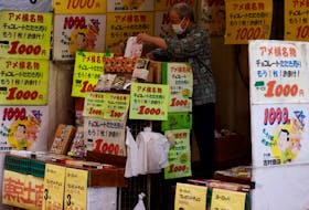 A vendor sells chocolates at a shop at the Ameyoko shopping district in Tokyo, Japan, May 20, 2022.
