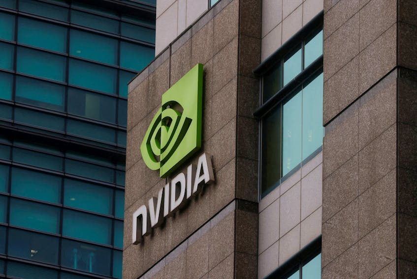 A view of a Nvidia logo at their headquarters in Taipei, Taiwan May 31, 2023.