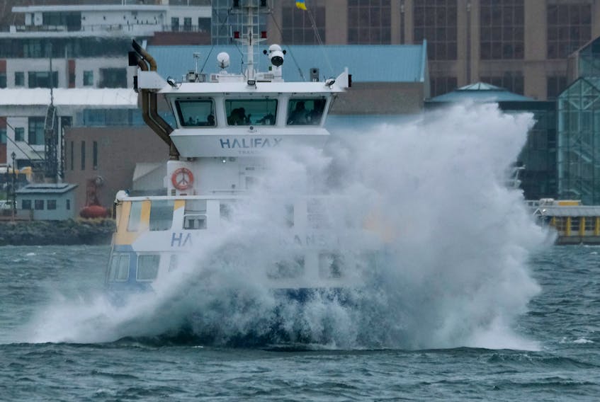 FOR SPURR STORY:
The Halifax transit ferry, Rita Joe, makes its way across the harbour during some inclement weather Monday December 11, 2023.

TIM KROCHAK PHOTO