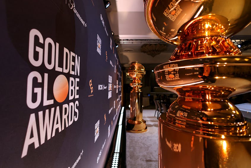 Golden Globe statues are displayed, before the announcement of nominations for the 81st Golden Globe awards, at the Beverly Hilton Hotel in Beverly Hills, California, U.S., December 11, 2023.  