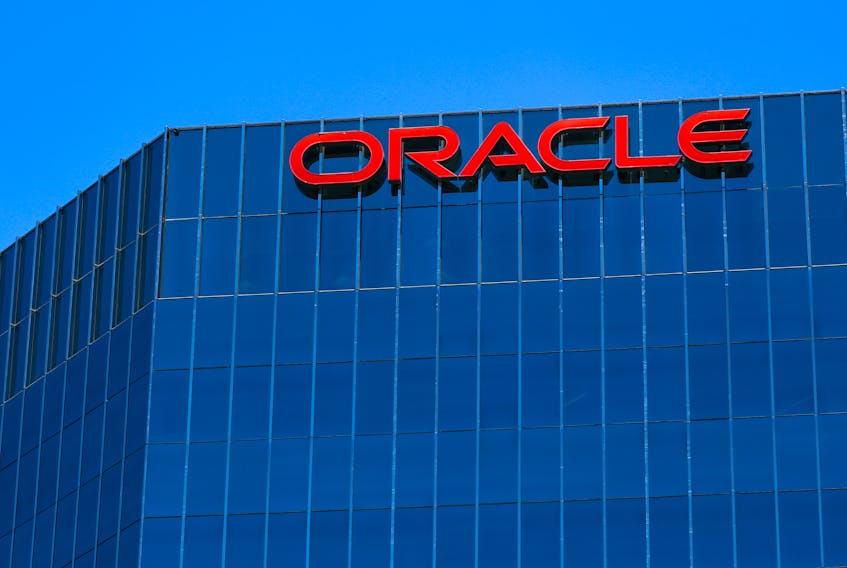The Oracle logo is shown on an office building in Irvine, California, U.S. June 28, 2018.