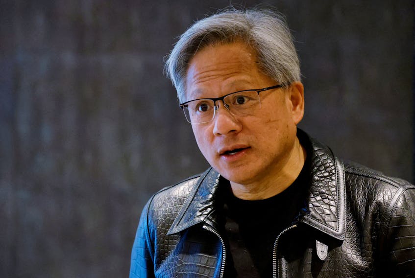 NVIDIA’s CEO Jensen Huang attends a media roundtable meeting in Singapore December 6, 2023.