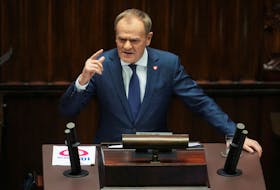 Newly appointed Polish Prime Minister Donald Tusk presents his government's programme and asks for a vote of confidence in Parliament in Warsaw, Poland December 12, 2023.