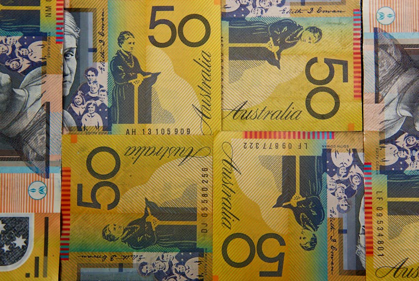 Australian dollars are seen in an illustration photo February 8, 2018.