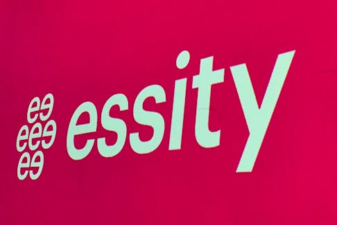 Essity sign is seen in Stockholm, Sweden May 23, 2019.