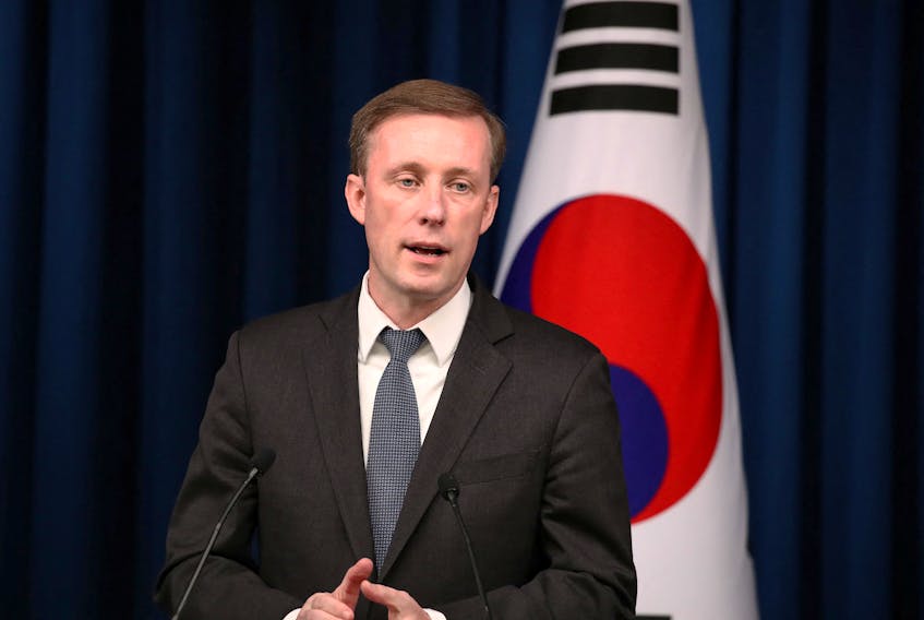 U.S. National Security Advisor Jake Sullivan attends the joint press conference at the presidential office, in Seoul, South Korea on December 09, 2023. Chung Sung-Jun/Pool via