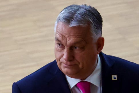 Hungary's Prime Minister Viktor Orban looks on as he attends a European Union leaders summit, in Brussels, Belgium December 14, 2023.