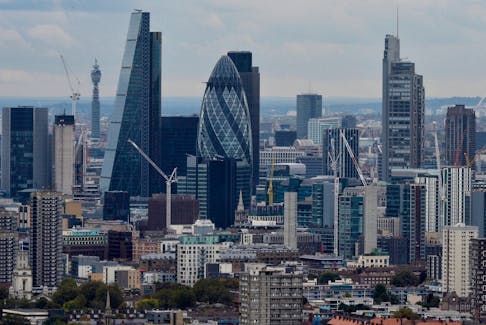 A general view of the financial district of London is seen in London, Britain, October 19, 2016.