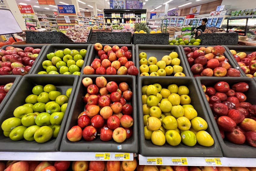 The price of apples at the Northmart grocery store in Iqaluit, Nunavut, Canada July 28, 2022.
