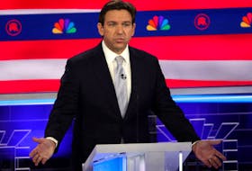Florida Governor Ron DeSantis speaks at the third Republican candidates' U.S. presidential debate of the 2024 U.S. presidential campaign hosted by NBC News at the Adrienne Arsht Center for the Performing Arts in Miami, Florida, U.S., November 8, 2023.