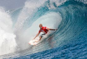 Australian surfer Mick Fanning rides a wave at Teahupo'o, Tahiti May 13, 2008. 
