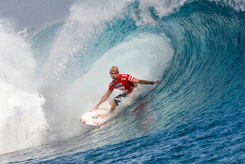 Australian surfer Mick Fanning rides a wave at Teahupo'o, Tahiti May 13, 2008. 