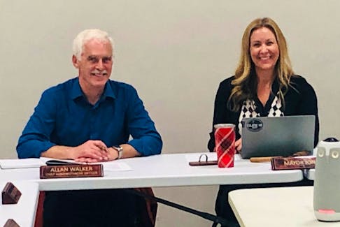 Woodstock Mayor Trina Jones, right, and CAO Allan Walker will oversee a proposed $16.6 million budget in 2024. - Jim Dumville, Local Journalism Initiative Reporter, River Valley Sun