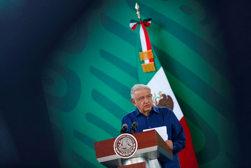Mexico's President Andres Manuel Lopez Obrador speaks during his daily news conference, in Acapulco, Mexico December 20, 2023.