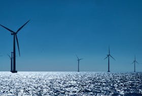 A view of the turbines at Orsted's offshore wind farm near Nysted, Denmark, September 4, 2023.