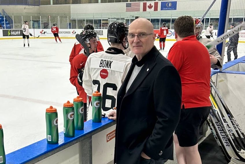Dr. R.J. MacKenzie of Albert Bridge will be Team Canada’s doctor for the 2024 IIHF World Junior Hockey Championship in Sweden. MacKenzie was the club’s doctor last year when the team won a gold medal in Halifax. CONTRIBUTED/ANDY BROWN.