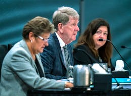 Michael MacDonald chaired the Mass Casualty Commission inquiry into the mass murders in rural Nova Scotia on April, 2020. He's flanked by fellow commissioners Leanne Fitch, left, and Kim Stanton in Halifax in August, 2022.