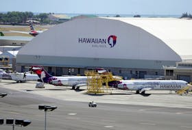 File photo: Hawaiian Airlines airplanes sit idle on the runway at the Daniel K. Inouye International Airport due to the business downturn caused by the coronavirus disease (COVID-19) in Honolulu, Hawaii, U.S., April 28, 2020.