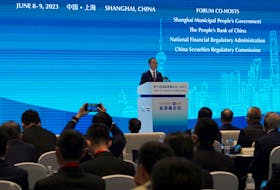 Li Yunze, director of China's National Financial Regulatory Administration (NFRA), speaks at the Lujiazui Forum in Shanghai, China June 8, 2023.