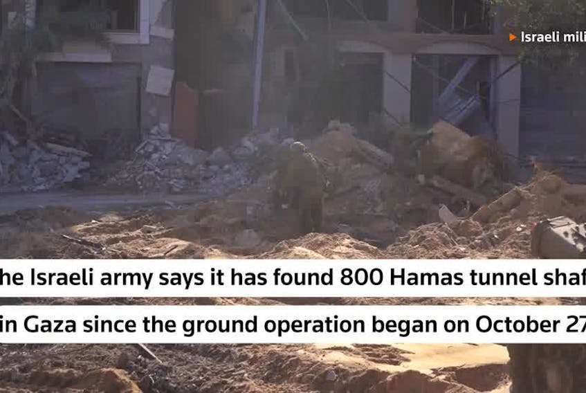 STORY: The Israeli army released video on Sunday it says shows soldiers finding and destroying the tunnel shafts and said many were in civilian areas like schools, mosques, kindergartens and playgrounds in the Hamas-run enclave. The Palestinian Islamist group said before the now eight-week-old war in the Gaza Strip that it had hundreds of miles of tunnels - a network comparable in size to the New