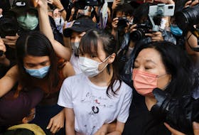 Pro-democracy activist Agnes Chow releases from prison after serving nearly seven months for her role in an unauthorised assembly during the city's 2019 anti-government protests, in Hong Kong, China June 12, 2021.