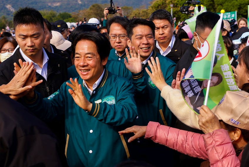 Lai Ching-te, Taiwan's vice president and the ruling Democratic Progressive Party's (DPP) presidential candidate arrives an election campaign event in Kaohsiung, Taiwan December 22, 2023.