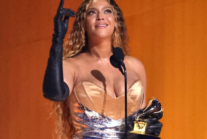 Beyonce accepts the award for Best Dance/Electronic Music Album for "Renaissance" during the 65th Annual Grammy Awards in Los Angeles, California, U.S., February 5, 2023.