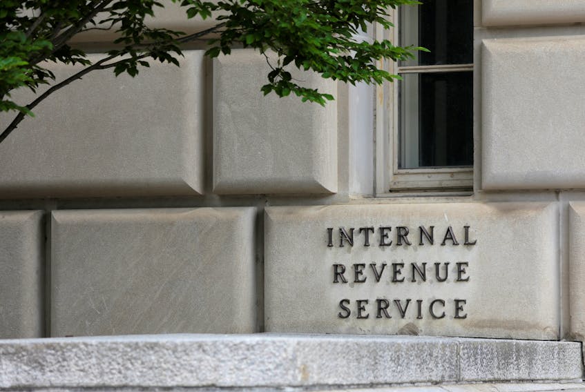 Signage is seen at the headquarters of the Internal Revenue Service (IRS) in Washington, D.C., U.S., May 10, 2021.