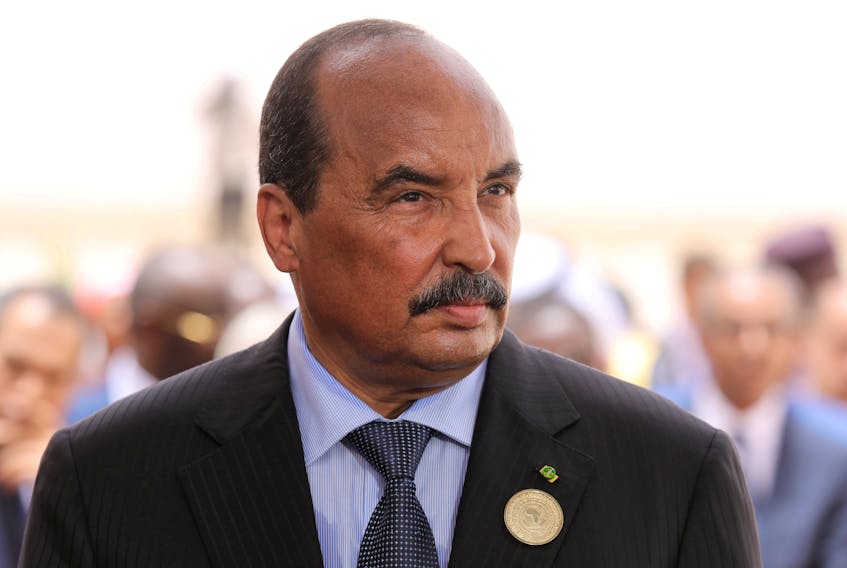 Mauritania's President Mohamed Ould Abdel Aziz waits for the arrival of the French President at Nouakchott airport, Mauritania, July 2, 2018. Ludovic Marin/Pool via Reuters/ File photo