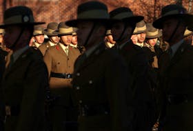 Soldiers from the Brigade of Gurkhas march on the Parade Ground during a passing out ceremony at Catterick Garrison near Richmond, Britain, November 23, 2023.
