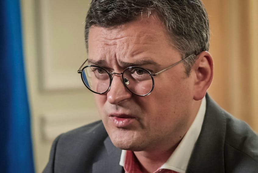 Ukrainian Foreign Minister Dmytro Kuleba speaks during an interview with Reuters, amid Russia's attack on Ukraine, in Kyiv, Ukraine August 10, 2023.