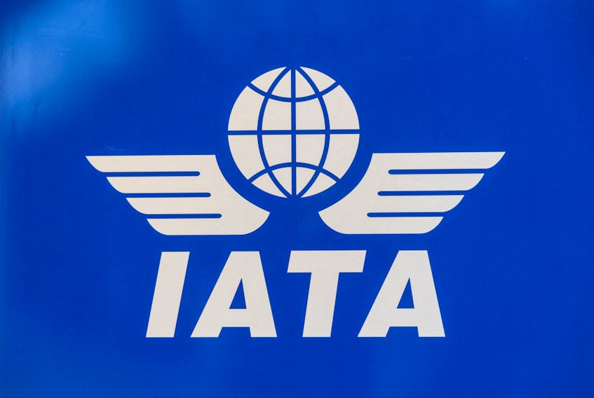 A logo of the International Air Transport Association (IATA) is seen at their headquarters ahead of the airline industry body media day in Geneva, Switzerland, December 6, 2023.