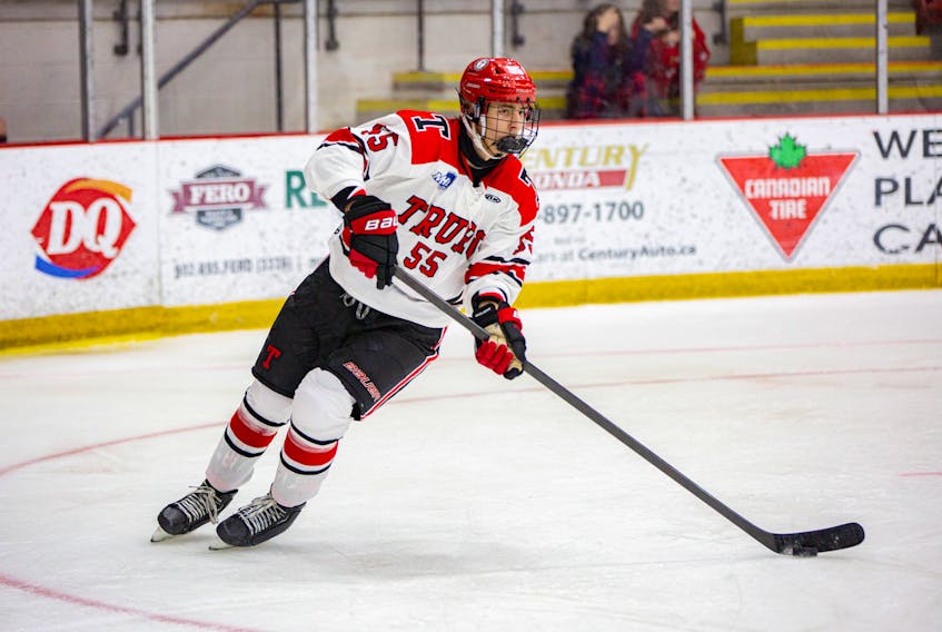 Simon Mullen, an 18-year-old defenceman, has been a leader during his third junior A season with his hometown Truro Bearcats of the Maritime Hockey League. He has 20 points after 23 games this year. NICK GAINES