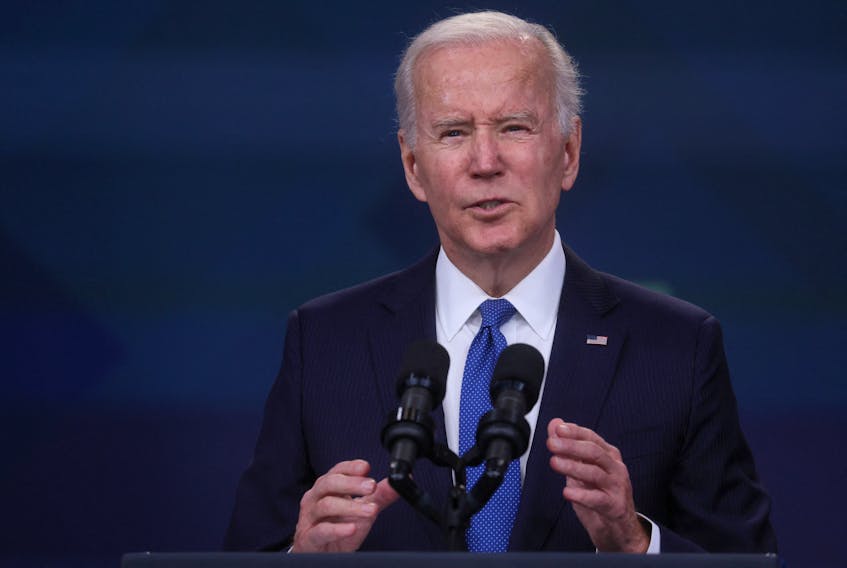 U.S. President Joe Biden delivers remarks about the student loan forgiveness program from an auditorium on the White House campus in Washington, U.S., October 17, 2022.