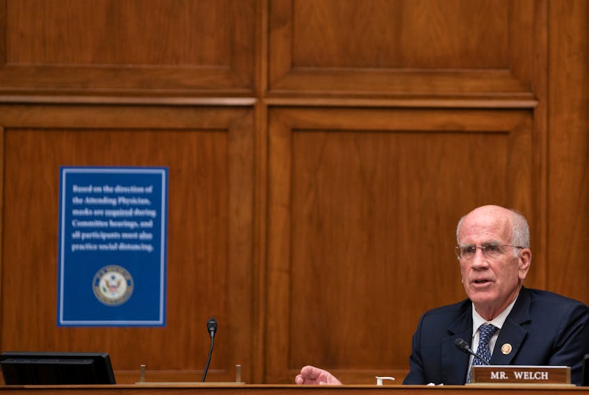 Representative Peter Welch (D-Vt.) speaks during to a hearing before the US House of Representatives Committee on Oversight and Reform focused on the cost of prescription drugs, in the U.S. Capitol, in Washington, U.S., September 30, 2020  Alex Edelman/Pool via