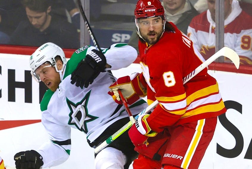Calgary Flames defenceman Chris Tanev is in the final year of a contract that will pay him $4.5 million U.S. this season.