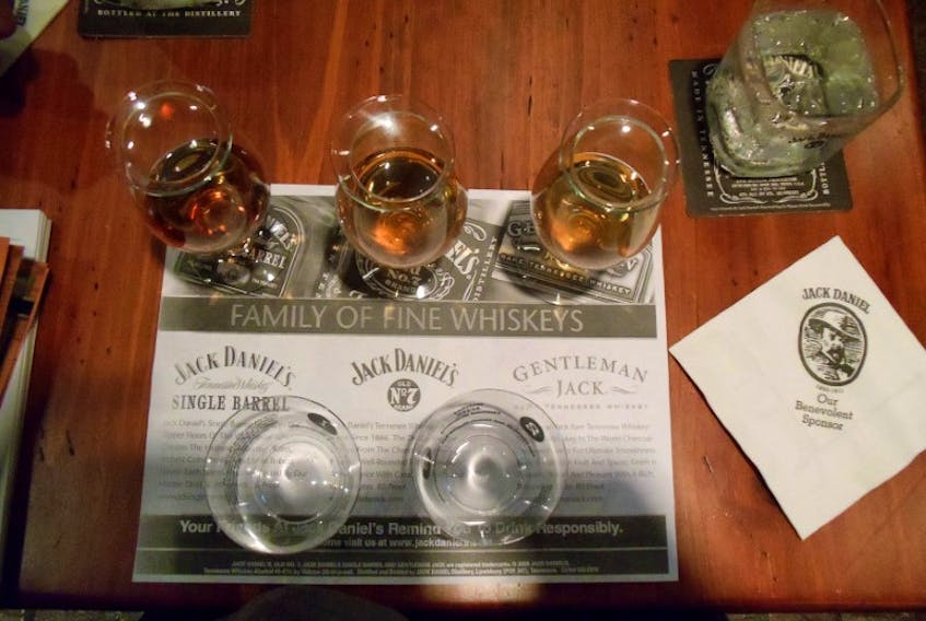 A Whiskey tasting station is seen at the Jack Daniel's distillery in Lynchburg, Tennessee May 10, 2011.