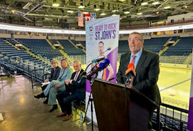 Some of the top curlers in the world are coming to St. John's next year for the Grand Slam of Curling. The announcement was made today, Dec. 6, at Mary Brown's Centre by tourism minister Steve Crocker (at podium). - Nick Mercer/The Telegram