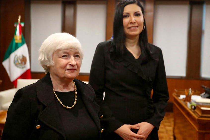 U.S. Treasury Secretary Janet Yellen meets with Mexico's Central Bank Governor Victoria Rodriguez Ceja during her visit in Mexico City, Mexico December 6, 2023.
