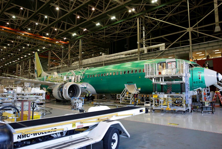 Boeing's 737 MAX-9 is pictured under construction at their production facility in Renton, Washington, U.S., February 13, 2017.