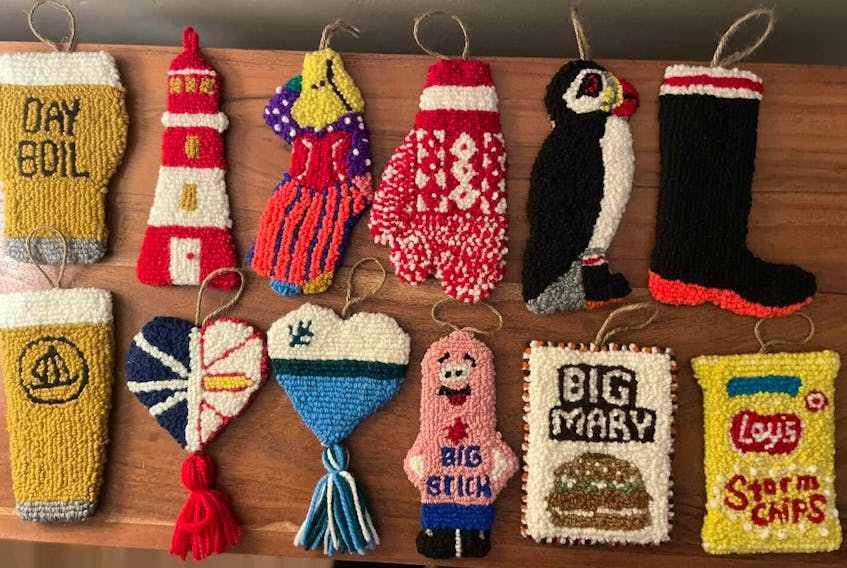 Sharon Mullaly Penney loves Christmas, and especially enjoys creating rug-hooked ornaments that bring to mind many Newfoundland favourites and traditions. - Contributed